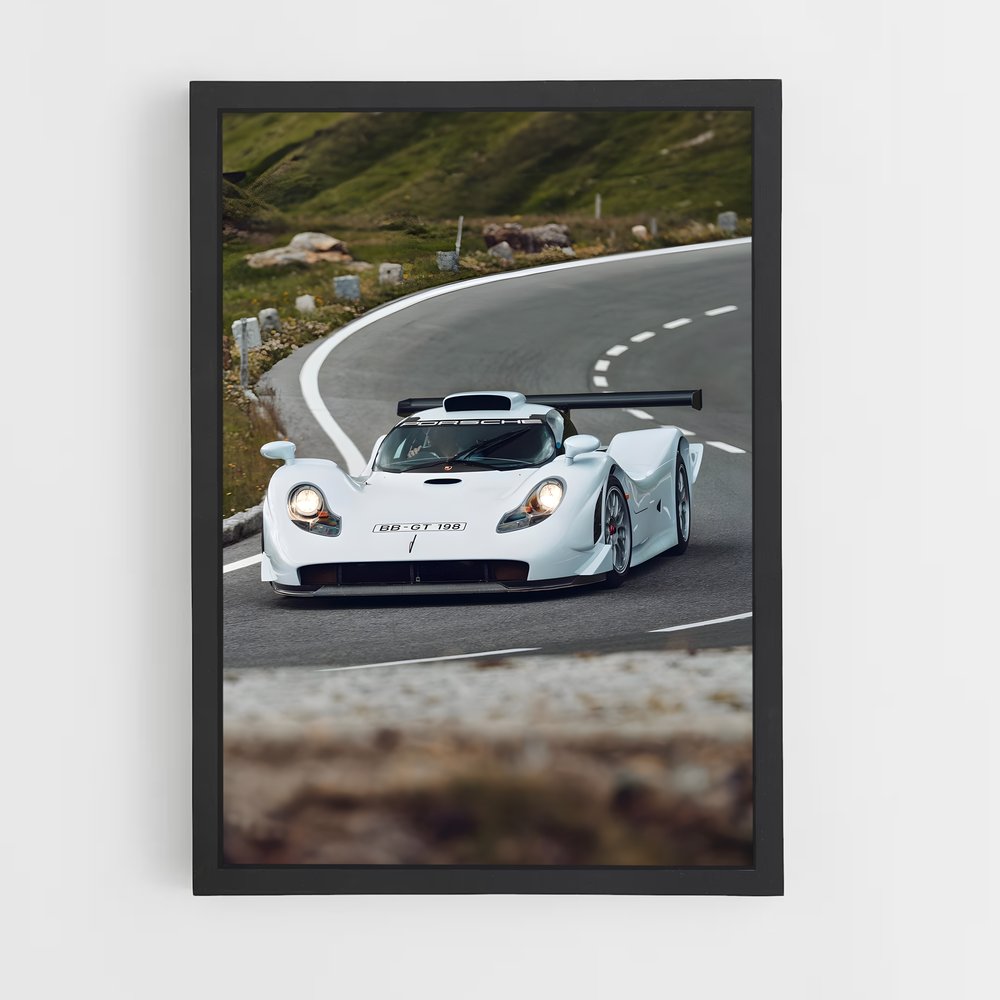Poster Échappée Blanche – affiche Porsche (vue 2)